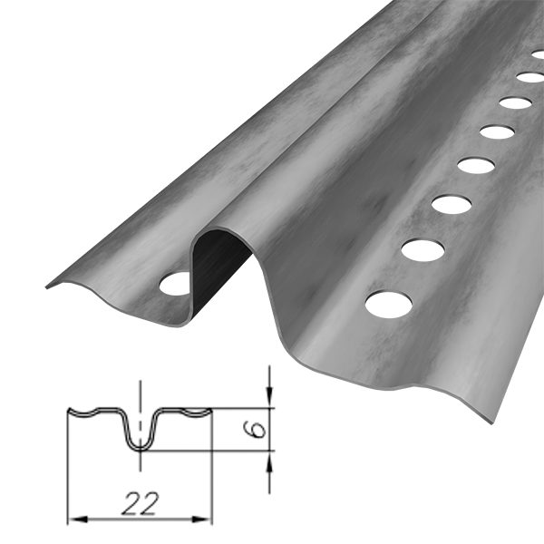 Профиль маячковый 6мм (3000х28х0,3; Отб. нет; Цинк)